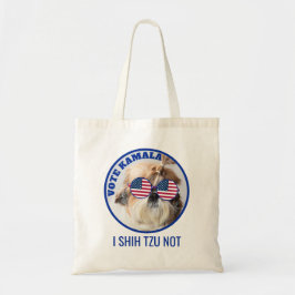 Omröstning Kamala USA flagga Shih Tzu Inte söt hun Tygkasse