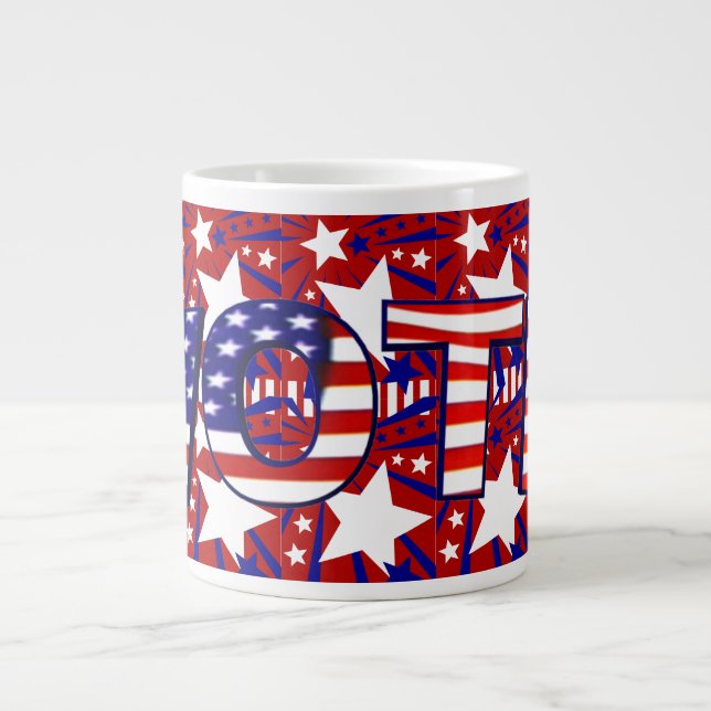 Omröstning med Stars och stripes - Jumbo Mugg (Framsidan)