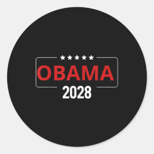 Omröstning: Obama 2028 Retro Obama President 2028 Runt Klistermärke