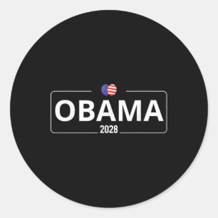 Omröstning: Obama 2028 Retro Obama President 2028  Runt Klistermärke