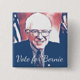 Omröstning om Bernie Sanders Support Digital Art B Knapp
