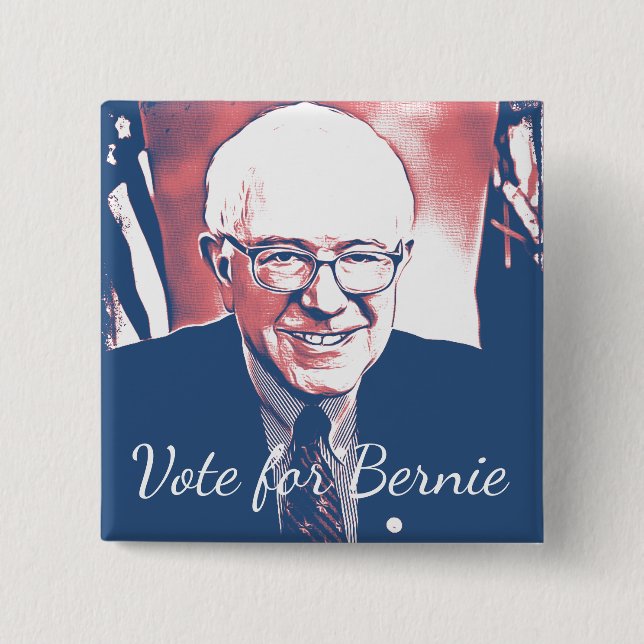 Omröstning om Bernie Sanders Support Digital Art B Knapp (Framsida)