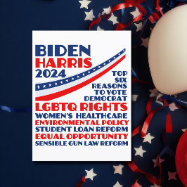 Omröstning om Biden Harris 2024 Valplattform Vykort