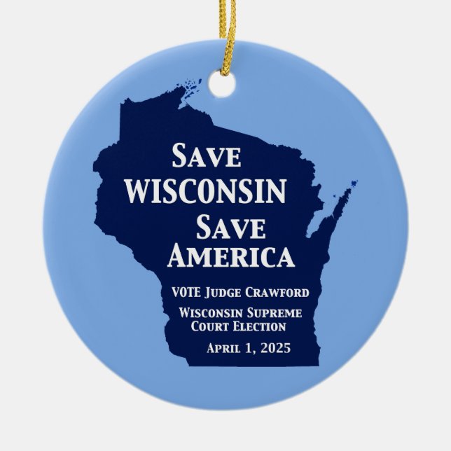 Omröstning om Crawford för Wisconsins högsta domst Julgransprydnad Keramik (Framsidan)