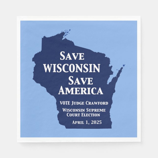 Omröstning om Crawford för Wisconsins högsta domst Pappersservett (Framsidan)