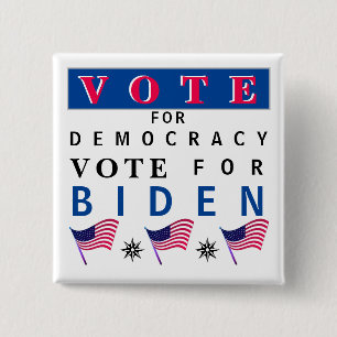 Omröstning om Demokrati Biden Button Knapp