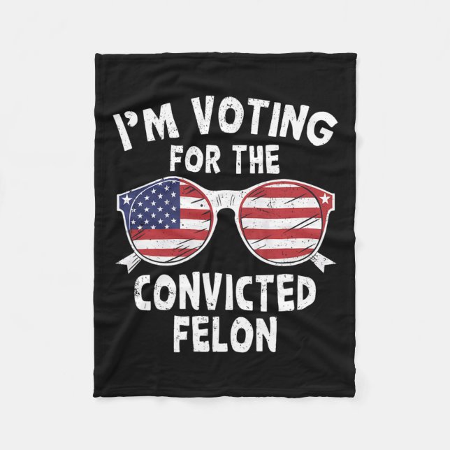 Omröstning om den dömda felon Funny Pro Trump 2020 Fleecefilt (Framsidan)