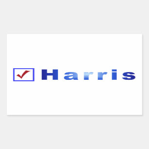 Omröstning om Harris Red Check in Blue Box Sticker Rektangulärt Klistermärke