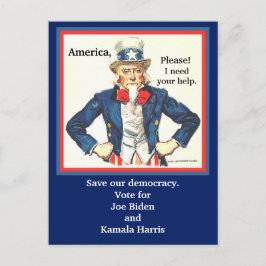 Omröstning om Joe Biden & Kamala Harris, farbror S Vykort