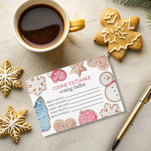 Omröstning om jul-cookie Exchange Tack Kort