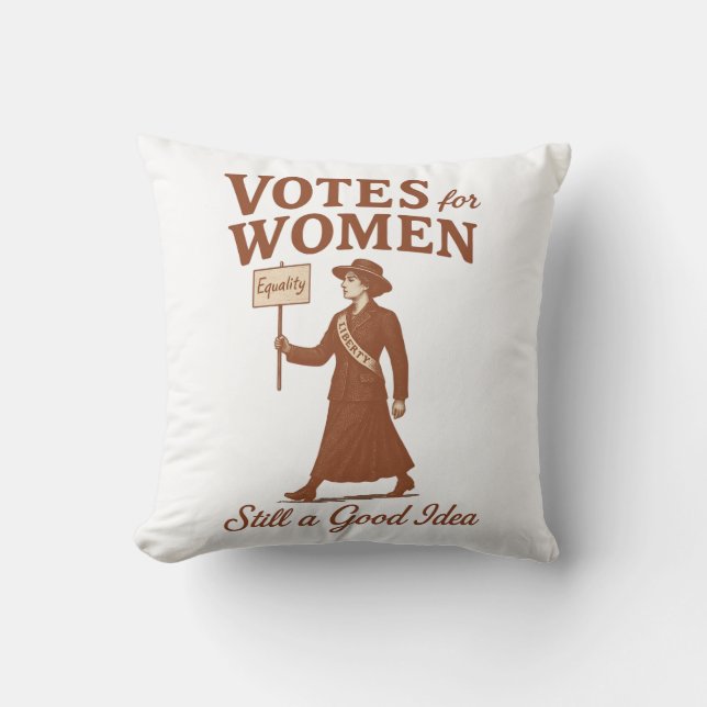 Omröstning om kvinnor, Vintage Suffragette Art Kudde (Framsida)