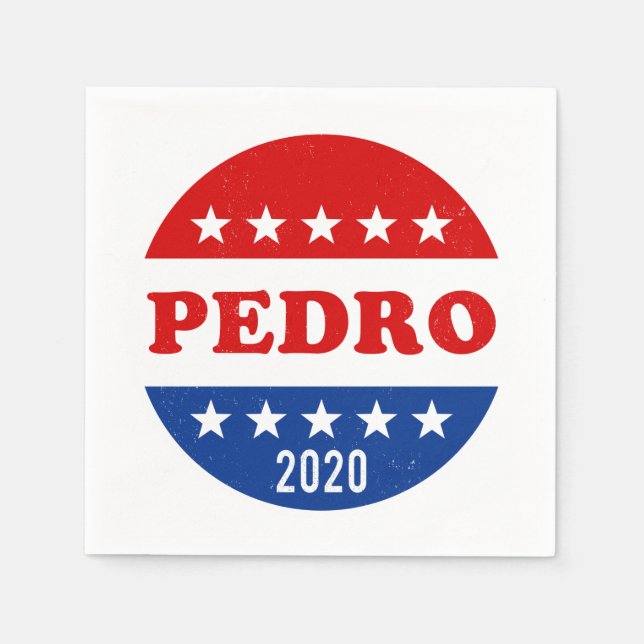 Omröstning om Pedro 2020 Funny Voter Button Pappersservett (Framsidan)