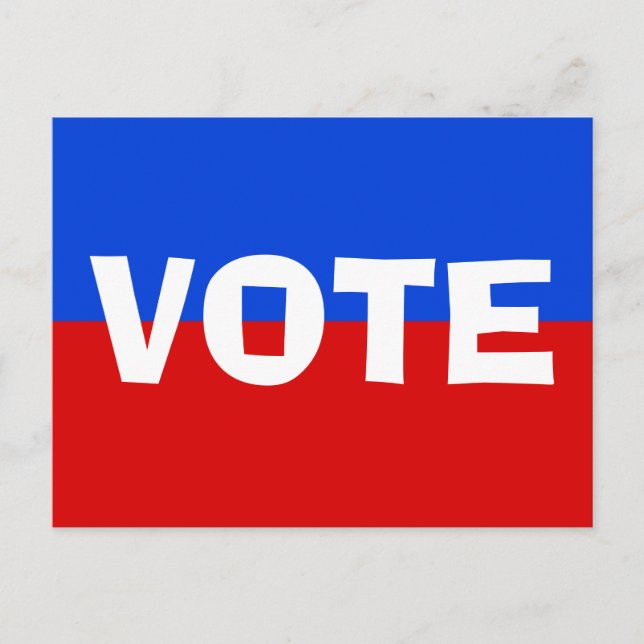 Omröstning om Rött vitt blått politiska val i Kamp Vykort (Framsida)