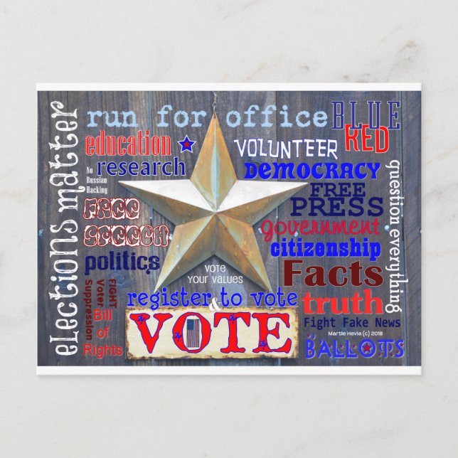 Omröstning om valfrågor | Blue Beach Sång™ vykort (Framsida)