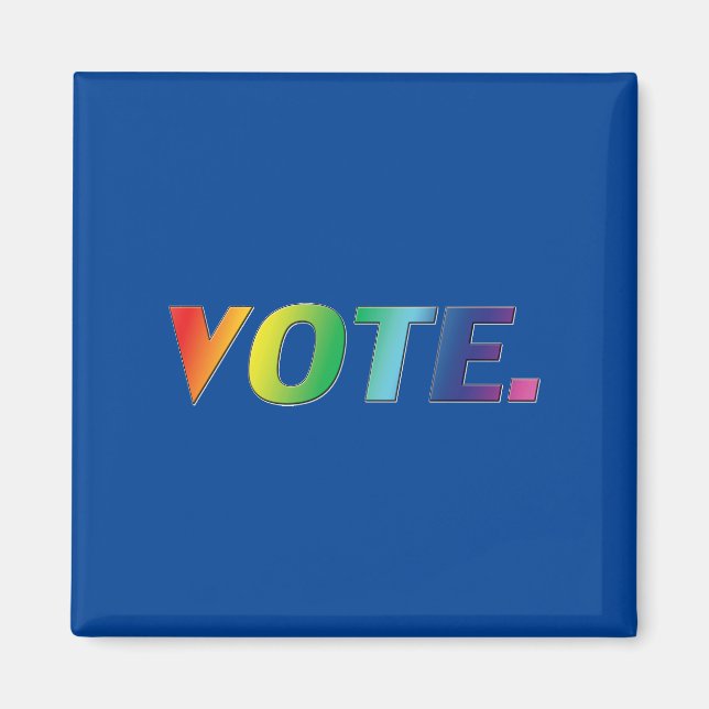 "Omröstning" pride, lgbtq, lgbt rainbow färg blue Magnet (Framsidan)
