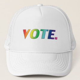 "Omröstning" pridet regnbåge färg Keps