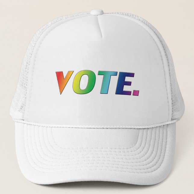 "Omröstning" pridet regnbåge färg Keps (Framsida)