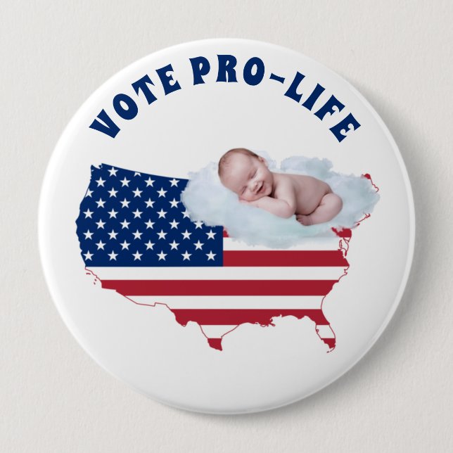 OMRÖSTNING PRO-LIFE Baby American Flagga USA Knapp (Framsida)
