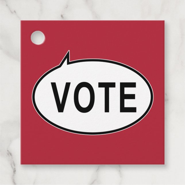 OMRÖSTNING - Röd Gåvor Etiketter (Framsida)