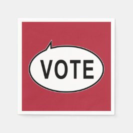 OMRÖSTNING - Röd Pappersservett