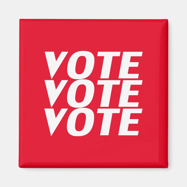 Omröstning - Röda, vita magnet (Framsidan)