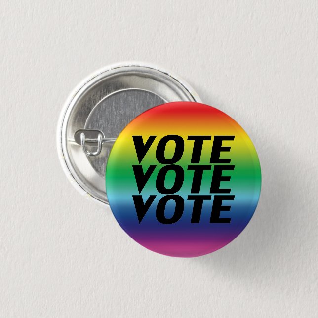 Omröstning - svart, pride lgbtq-knapp knapp (Framsida & baksida)