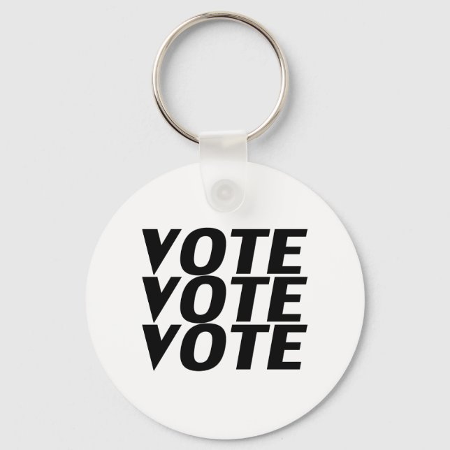 Omröstning - svart, vit nyckelring (Framsida)
