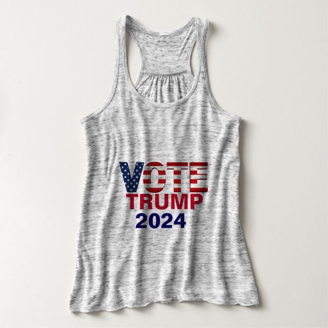 Omröstning: TRUMP 2024 Plus Storleka Tanktop Linne Med Racerback (Design framsida)