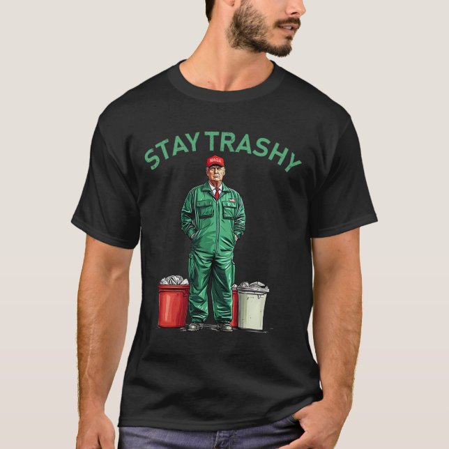 Omröstning: Trump Garbyge Man Stanna i Trashy 2024 T Shirt (Framsida)