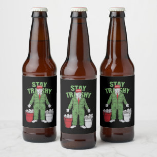 Omröstning Trump Sopor Man Stanna i Trashy 2024 Va Ölflaska Etikett