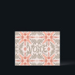 OMRÖSTNINGSDAGENS Vines Botaniska Vykort<br><div class="desc">Lägg till din egen text på baksidan och skicka den till vänner eller väljare eller använda som väggkonst i ram eller fäst på en korkboard. Sök efter fler matchande artiklar som mugg,  klistermärken med mera i min butik. Fråga om du vill ha något anpassningsbar!</div>