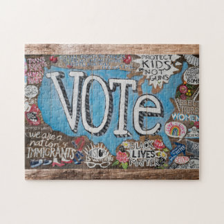 OMRÖSTNINGSPUMMA för en originalmålning på trä Pussel