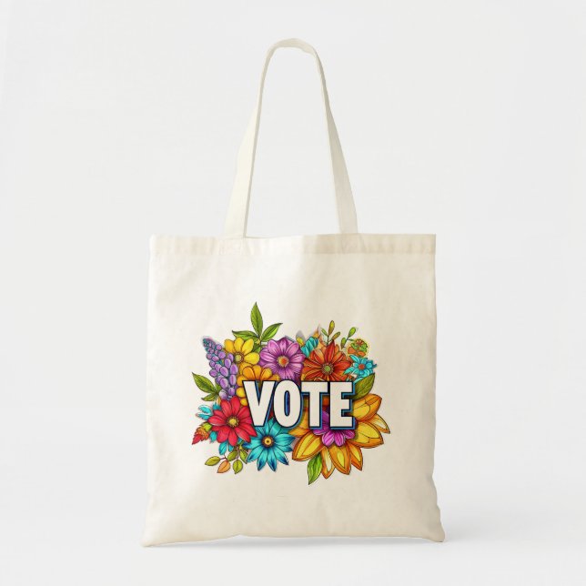 OMRT Blommigt Blue Tote Bag Tygkasse (Framsidan)