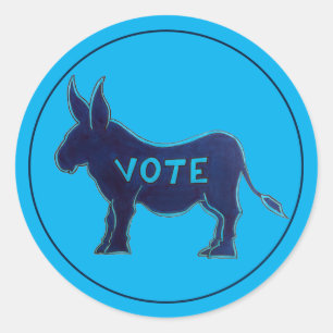 OMRT Blue Donkey-valdagen USA Voting Patriotic Runt Klistermärke