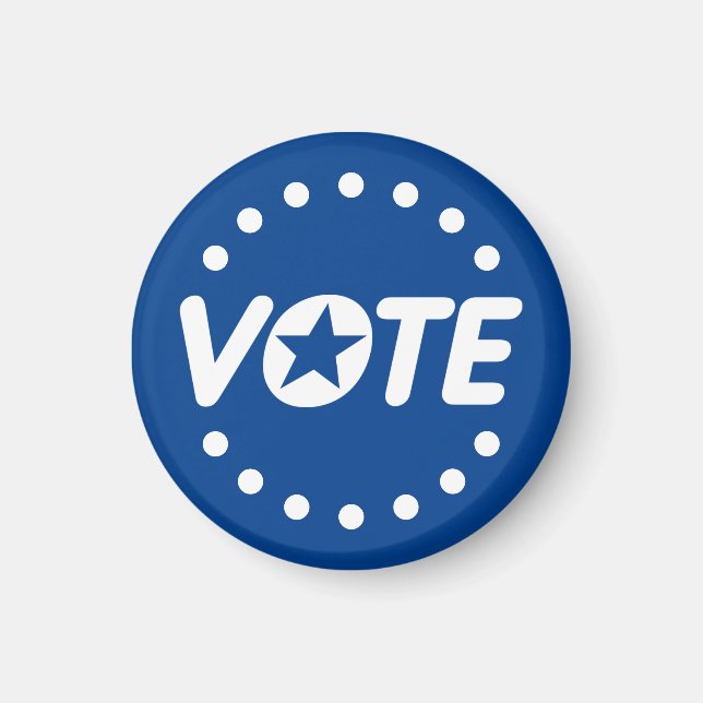 OMRT Star Polka Dot Anpassningsbar Färg White Blue Magnet (Framsidan)