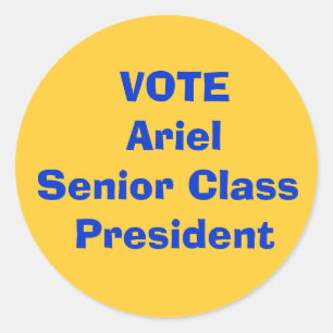 OMRTE Ariel Senior Class President Runt Klistermärke
