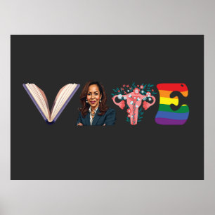 OMRTE Bokar Uterus LGBT Kamala Harris Walz Val Poster