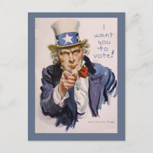 OMRTE farbror Sam POSTCARDS för väljare Vykort