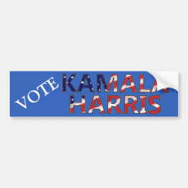 OMRTE Kamala Harris with Flagga Bumper Sticker Bildekal