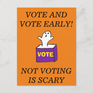OMRTE TIDIGT vykort Ghost Not Votering is Scary