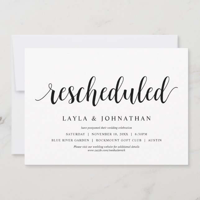 Omschemalagd, Bröllop Ändra datum Inbjudningar (Framsida)