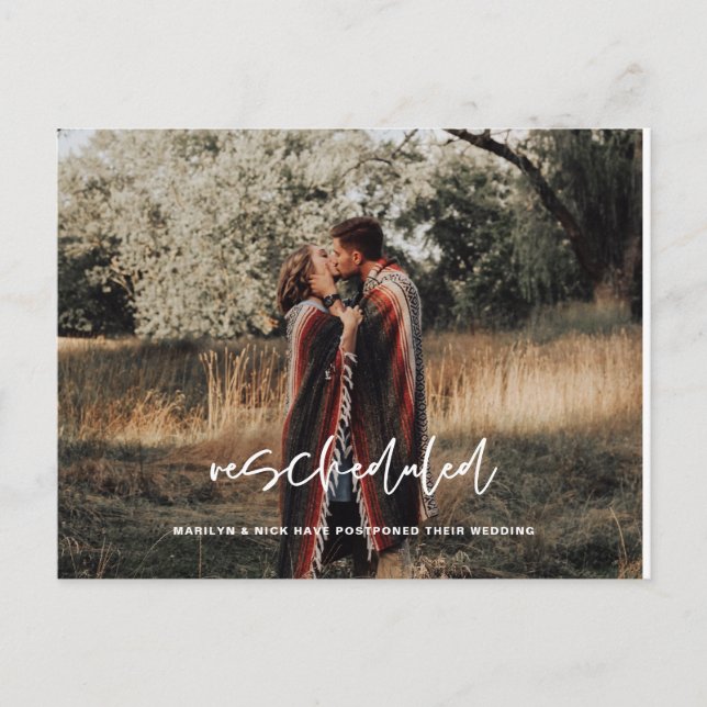 Omschemalagd, Bröllopsfoto, Ändring av datum Vykort (Framsida)