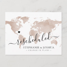 Omschemalagd Framflyttad Destination Bröllopskarta Meddelande Vykort