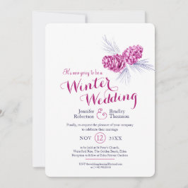 Omschemalagt vinterbröllop med konst blått plommon inbjudningar