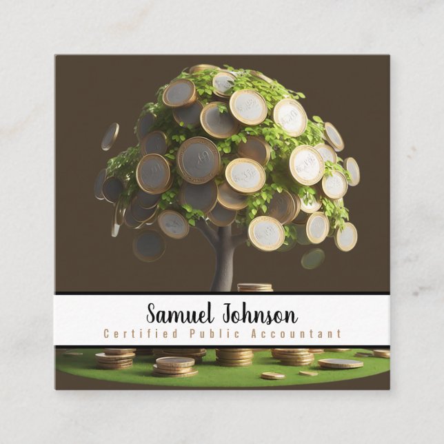 Ömsesidig Funds Manager Stock Broker CPA Fyrkantigt Visitkort (Framsida)