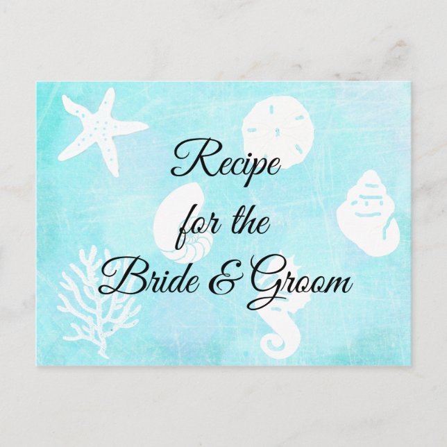 Ömsesidig havsbottnens recept för Bride Bröllop Vykort (Framsida)