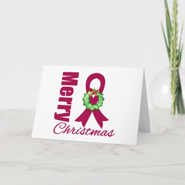 Ömsesidigt medvetande om Myeloma God jul Ribbon Helgkort (Framsida)