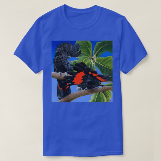Omskuren svart Cockatoos Long T Shirt (Design framsida)