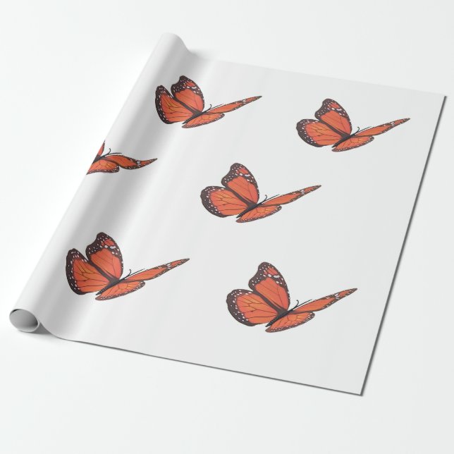 Omslagning av monarch Butterfy Papper Presentpapper (Utrullad)