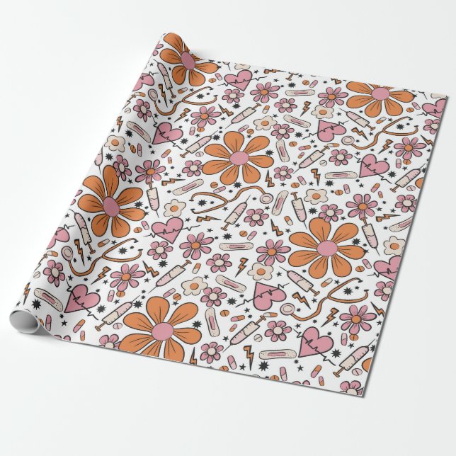 Omslagning av Papper Studentfest Presentpapper (Utrullad)